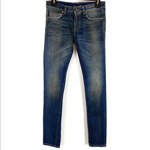Saint Laurent Distressed Skinny Jeans Bronze Tint